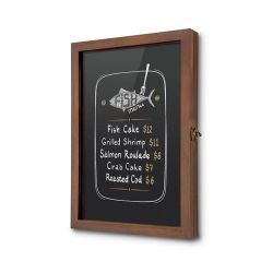 pizarra vitrina de madera