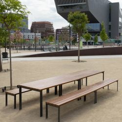 mesa y banqueta para parques y jardines