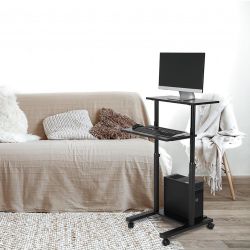 Mesa de trabajo o atril móvil negro ajustable Work Station