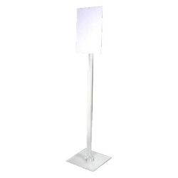 Portacarteles con pie informativo