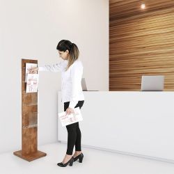 Portafolletos de madera doble cara de pie Trinity