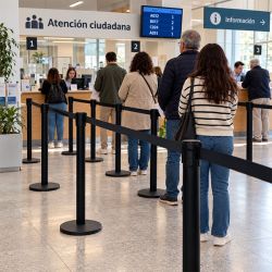 Poste con cinta retráctil Línea cinta 3,60m