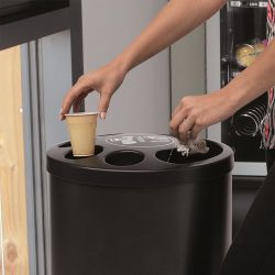 Papelera y recolector de vasos