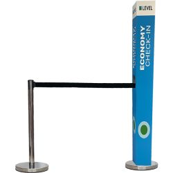 Tótem para postes con cinta retráctil