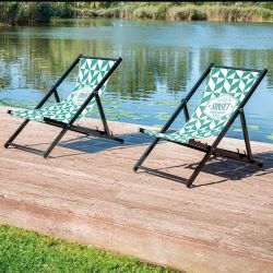 Tumbona personalizada de aluminio estructura negra Transalu