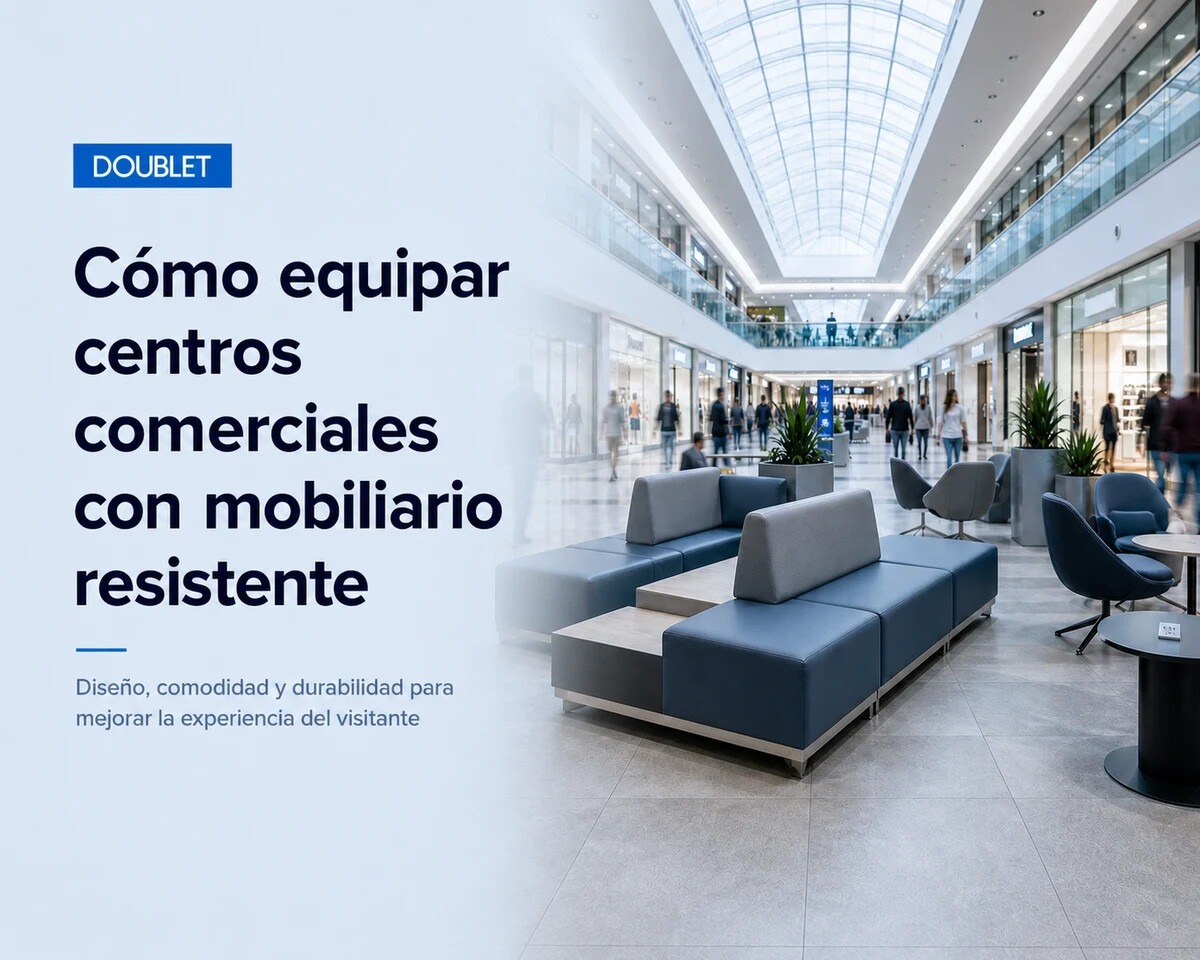 Cómo equipar centros comerciales con mobiliario resistente y orientado a la experiencia del visitante
