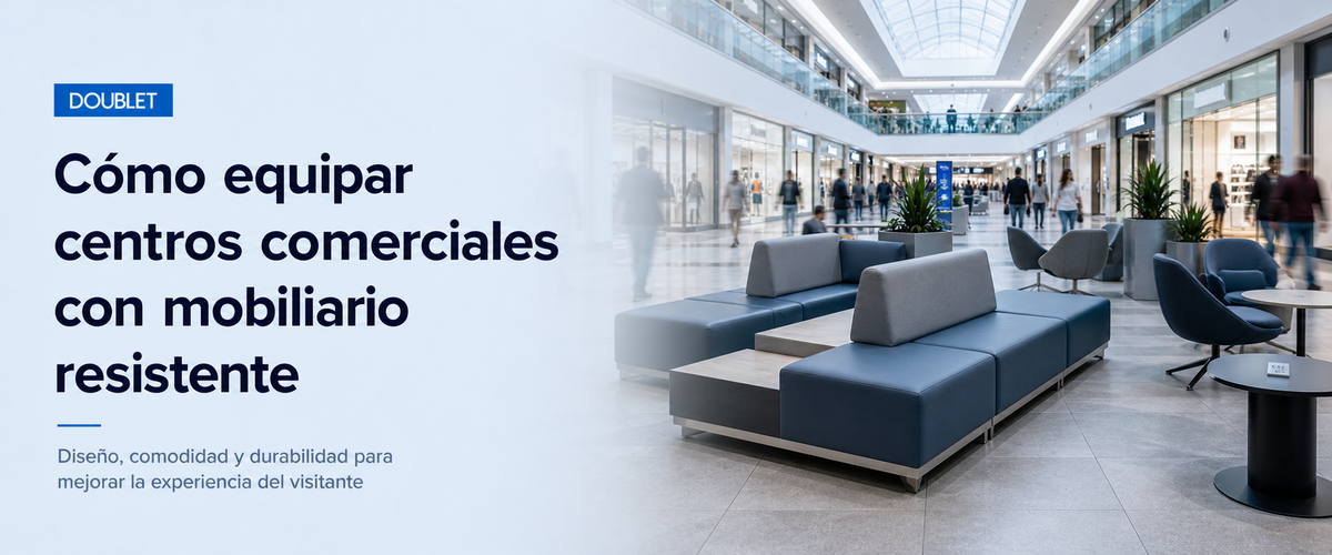 Cómo equipar centros comerciales con mobiliario resistente y orientado a la experiencia del visitante