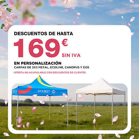 Hasta 169 € de descuento en la personalización de carpas