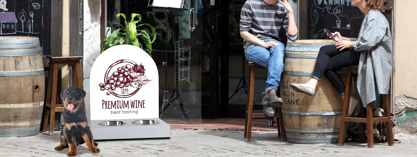 Bebedero publicitario para mascotas