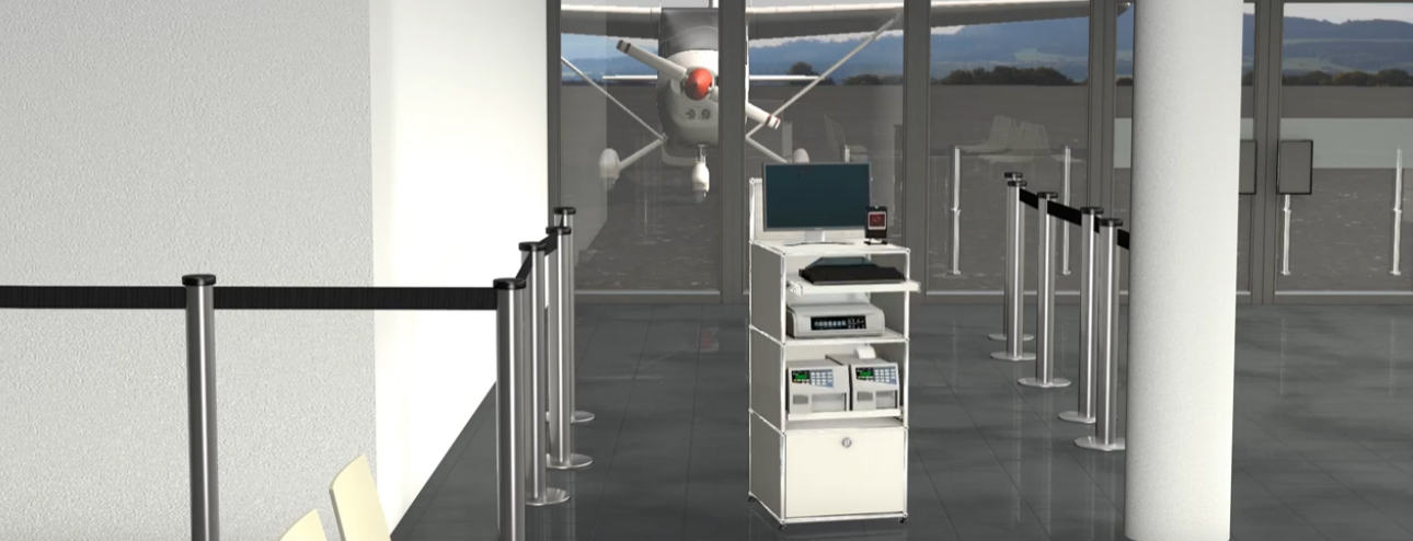 Mostradores modulare para terminales de transporte