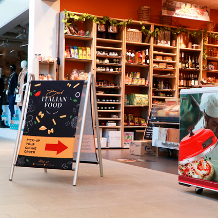 caballete publicitario restauración