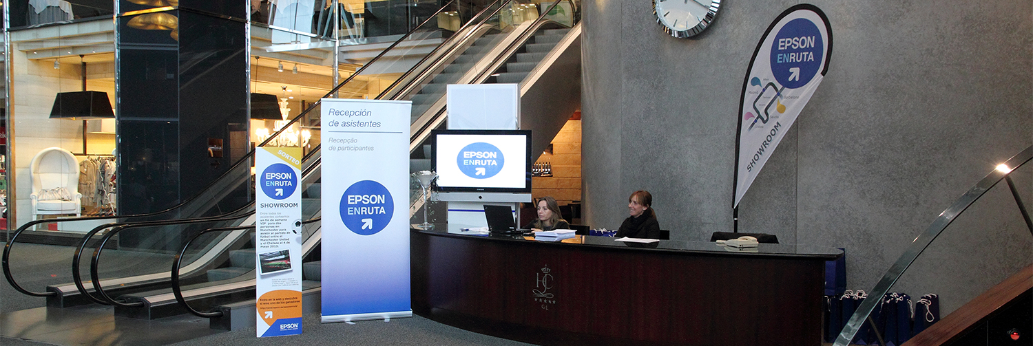 evento corporativo recepcion asistentes señalizacion interior branding empresa